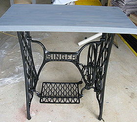 singer sewing machine cabinet makeover to hall table