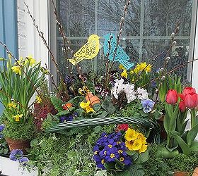 garden projects from repurposed items, container gardening, crafts, flowers, gardening, repurposing upcycling, seasonal holiday decor, wreaths, 9 Spring Windowbox