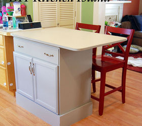 repurposed dresser into custom kitchen island, kitchen design, kitchen island, painted furniture, repurposing upcycling