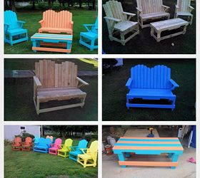 outdoor pallet furniture, painted furniture, pallet