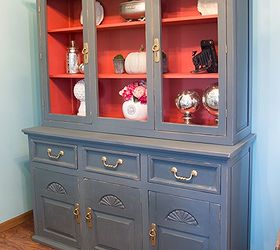 plaster painted china hutch, painted furniture