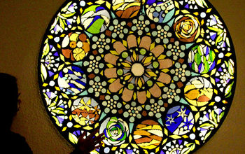 Up-cycle Old Glass Table Top to Stained Glass Mosaic Wall Light