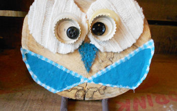A Wise Old Owl Made From a Log Slice