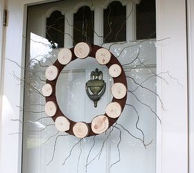 wood slice wreath for winter, crafts, repurposing upcycling, woodworking projects, wreaths