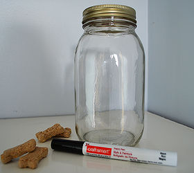diy dog treat jar a container store knockoff, crafts, mason jars, pets animals, repurposing upcycling, storage ideas