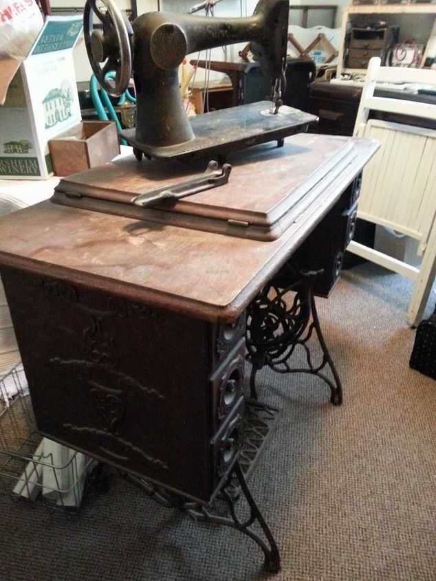 repurposed sewing machine table to vanity, painted furniture, repurposing upcycling