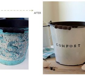diy faux enamel wear bucket, composting, crafts, go green, how to