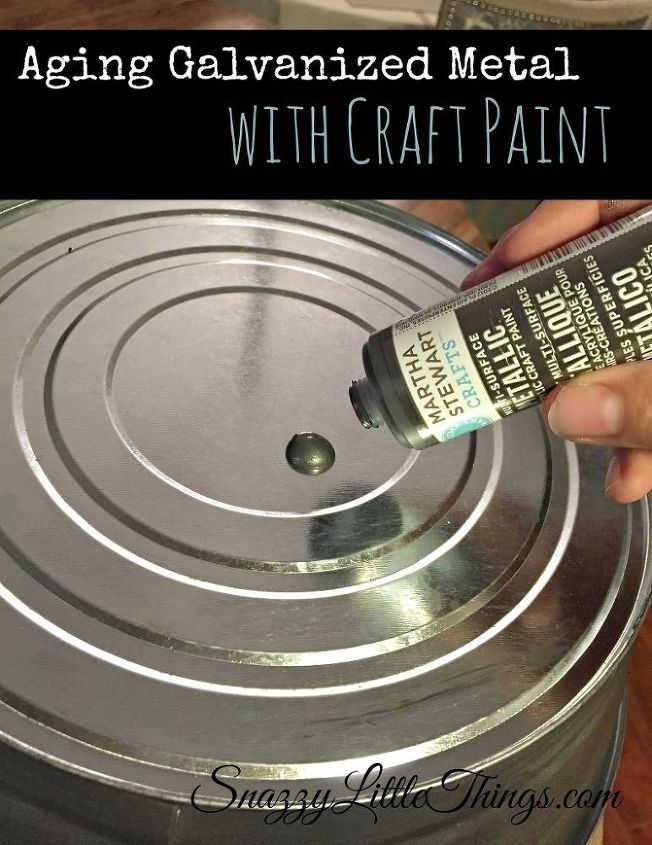 diy aging galvanized metal with craft paint, crafts, how to