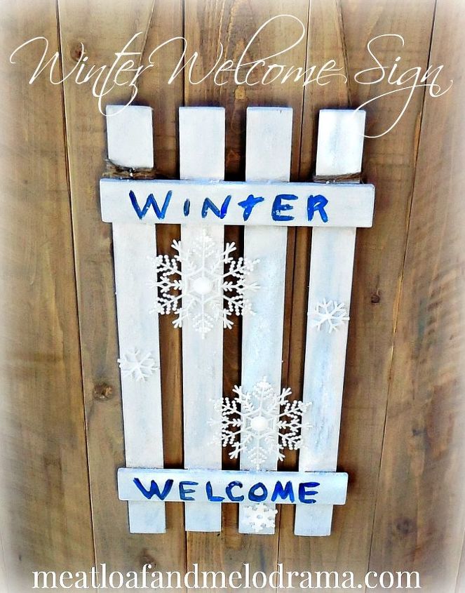 diy winter door sign, crafts, woodworking projects
