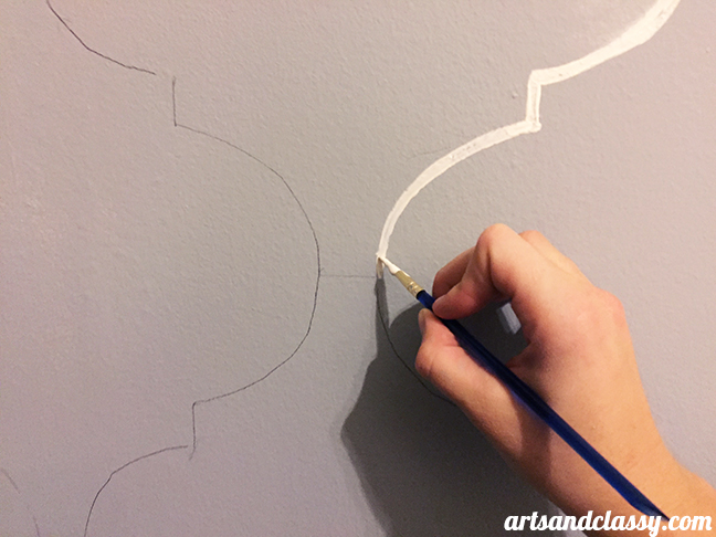 how to paint a moroccan stencil accent wall, diy, home decor, how to, painting, wall decor