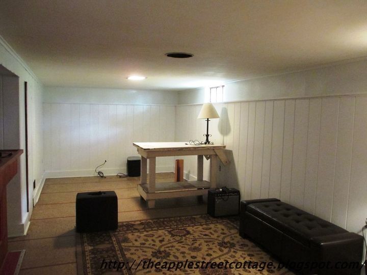 basement wall panels painted in white, basement ideas, painting