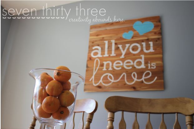 all you need is love cedar plank sign, crafts, repurposing upcycling, wall decor, woodworking projects