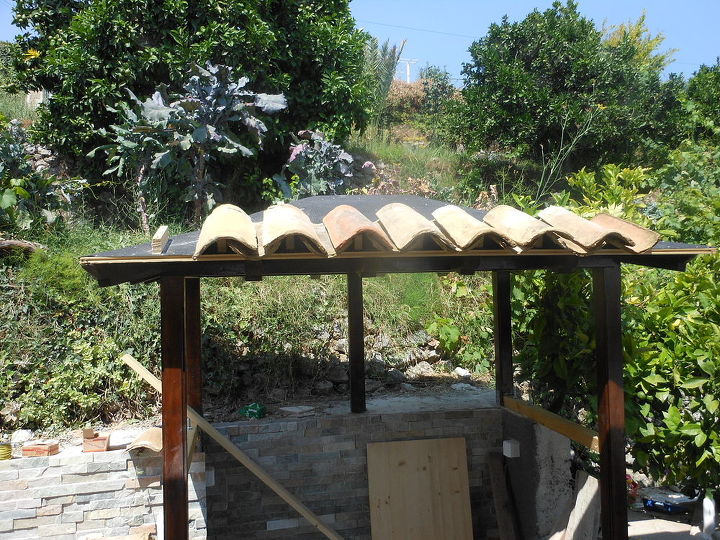 small croatian pergola, concrete masonry, outdoor furniture, outdoor living, tiling