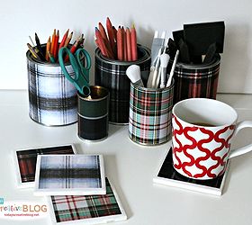 tartan plaid organizing your desk in style, craft rooms, crafts, home office, organizing