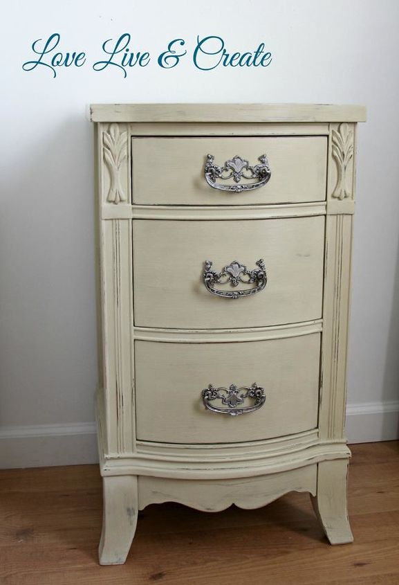 cute old furniture transformed into romantic shabby chic nightstand, painted furniture, shabby chic