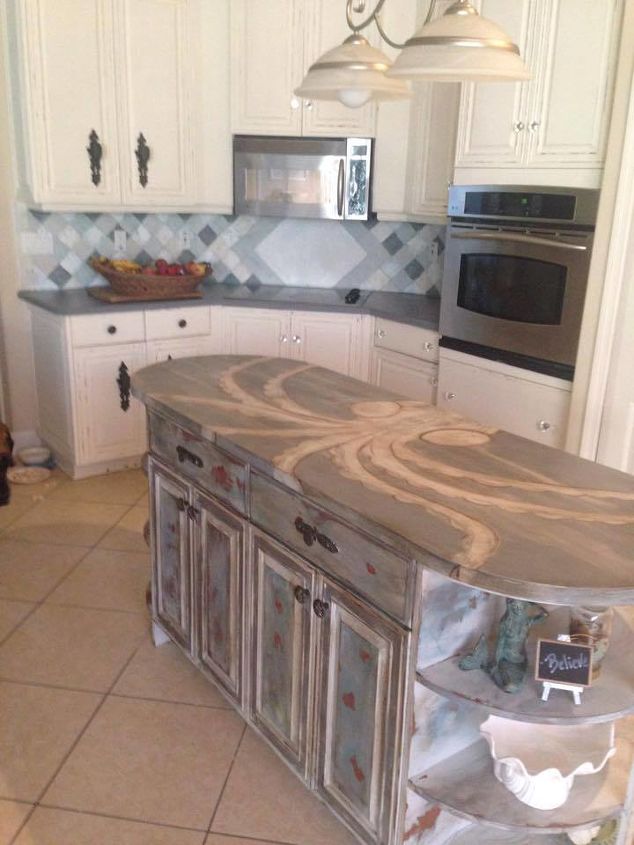 from traditional to beach chic kitchen remodel, countertops, kitchen cabinets, kitchen design, kitchen island, painting, After