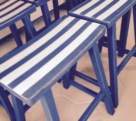 nautical kitchen table makeover, chalk paint, home decor, kitchen design, painted furniture, repurposing upcycling, Stools