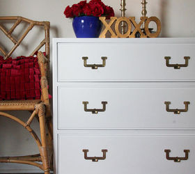 henredon white lacquered campaign dresser makeover, painted furniture
