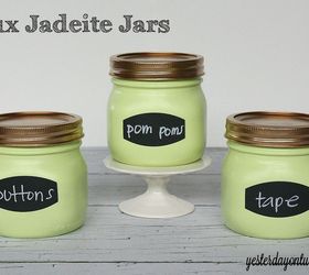diy faux jadeite mason jars masonjars vintage jadeite organizing, crafts, mason jars, organizing, repurposing upcycling