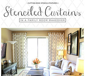 Stenciled Curtains In A Family Room Makeover Hometalk