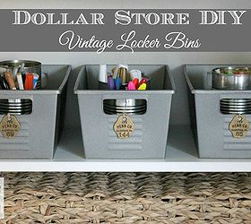 dollar store diy vintage locker bins, crafts, organizing, storage ideas