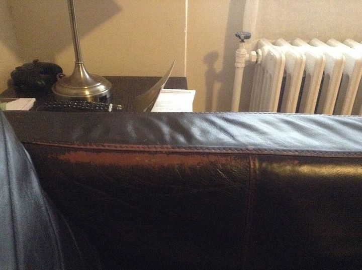 q sofa s color, cleaning tips, living room ideas, See the lighter spots The brown from my three year old leather sofa has lightened in some places Anyone know why How do I stop this from happenings What can I do to fix it Thanks for any help