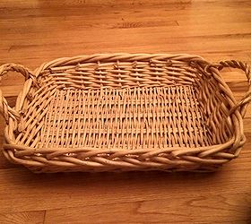repainted thrifted serving basket tray goes ooh la la, crafts, repurposing upcycling