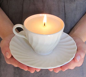 fix scratched dishes diy teacup candles, crafts, repurposing upcycling