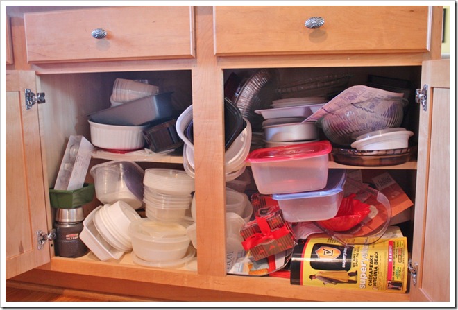 plastic ware cabinet organization, kitchen design, organizing, storage ideas