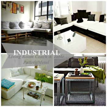 industrial inspired living room, crafts, organizing, painted furniture