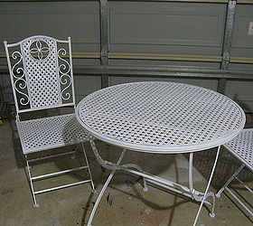 revamped and repainted outdoor set, outdoor furniture, painted furniture