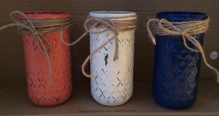 hand painted and decorated mason jars, crafts, mason jars, repurposing upcycling, shabby chic