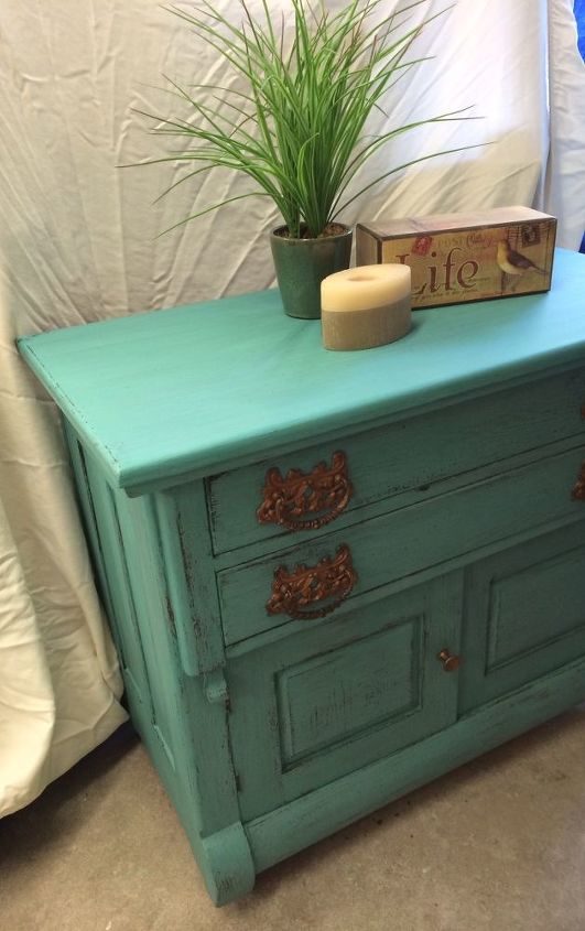 Chalk Painted Turquoise Dresser Hometalk