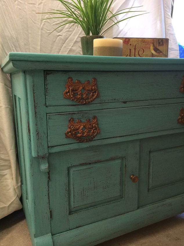 Chalk Painted Turquoise Dresser Hometalk