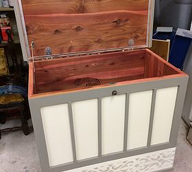 Chalk Painted Cedar Chest in White and Grey Hometalk
