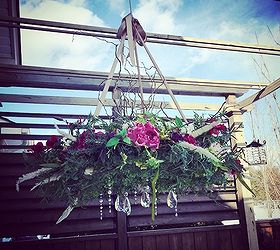 diy organic chandelier tutorial, crafts, flowers, how to, lighting, repurposing upcycling