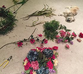 diy organic chandelier tutorial, crafts, flowers, how to, lighting, repurposing upcycling, That cutiepie on the top corner is Charlie