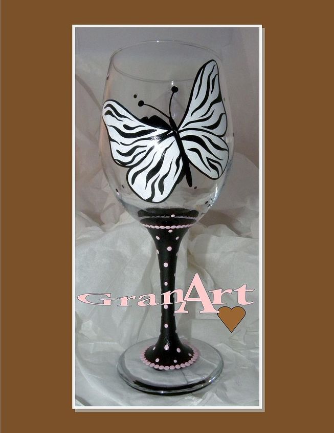 painted wine glass, crafts