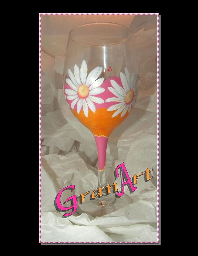 painted wine glass, crafts