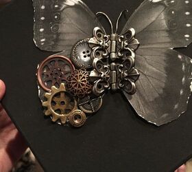 first attempt at a steampunk butterfly, crafts, repurposing upcycling