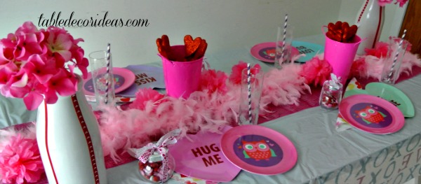 owl be your valentine table decor idea, home decor, painted furniture, seasonal holiday decor, valentines day ideas