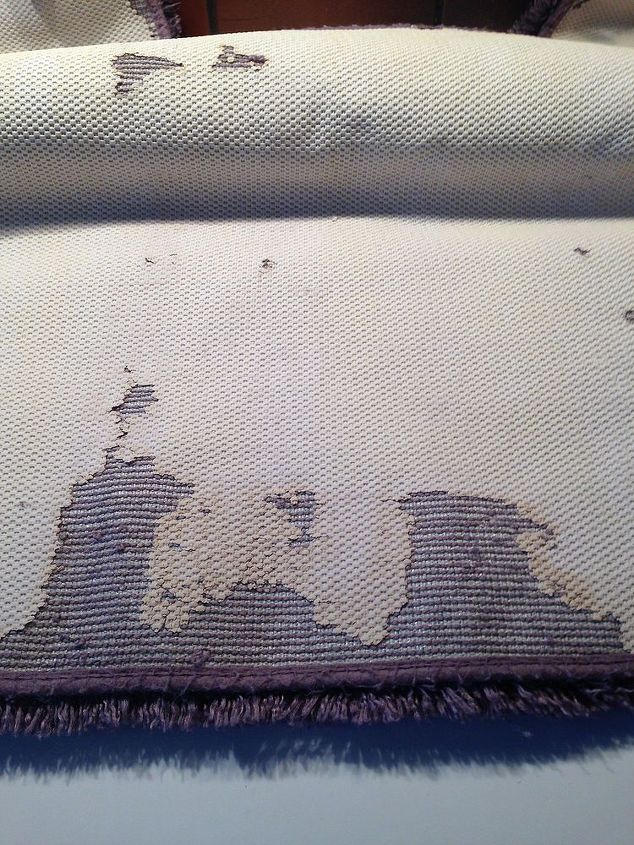 cracked rubber backed bath mat before and after damage