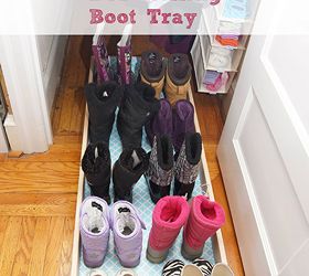 diy rolling boot tray, bedroom ideas, closet, doors, painted furniture
