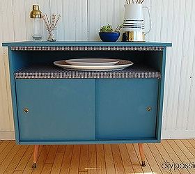 upcycled upholstered midcentury style dining buffet, dining room ideas, painted furniture, repurposing upcycling, storage ideas, reupholster