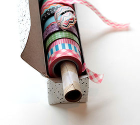 upcycled wax paper box to washi tape dispenser, crafts, how to, organizing, repurposing upcycling