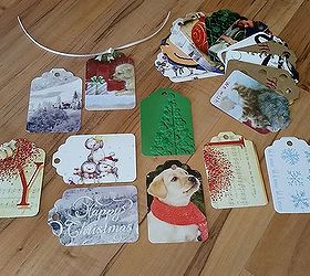 repurposing my christmas cards into christmas tags, crafts, how to, repurposing upcycling, Top holes punched out adding my tag ties