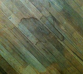 help we rented a home with sad wood floors what is the diy to fix, Spilled on