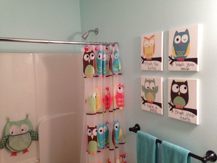 kids owl bathroom art, bathroom ideas, crafts