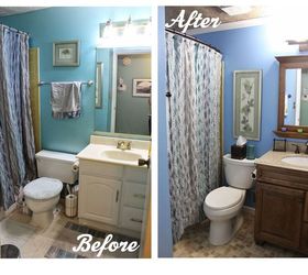 diy small bathroom renovation, bathroom ideas, home improvement, painting, small bathroom ideas, tile flooring