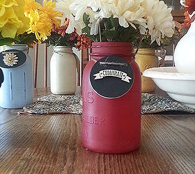 using painted mason jars for flowers, crafts, mason jars, repurposing upcycling